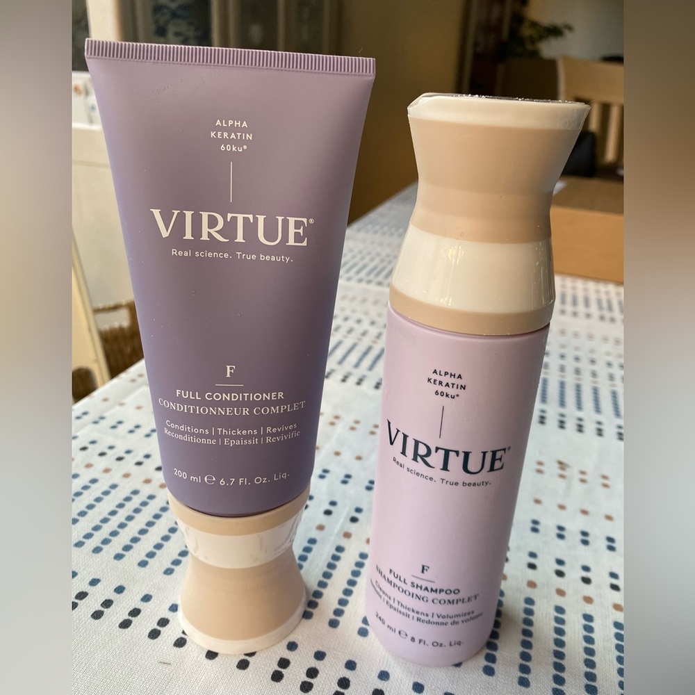 VIRTUE Full Shampoo (8 oz) & Conditioner (6.7 oz) Duo Set Brand New Sealed
